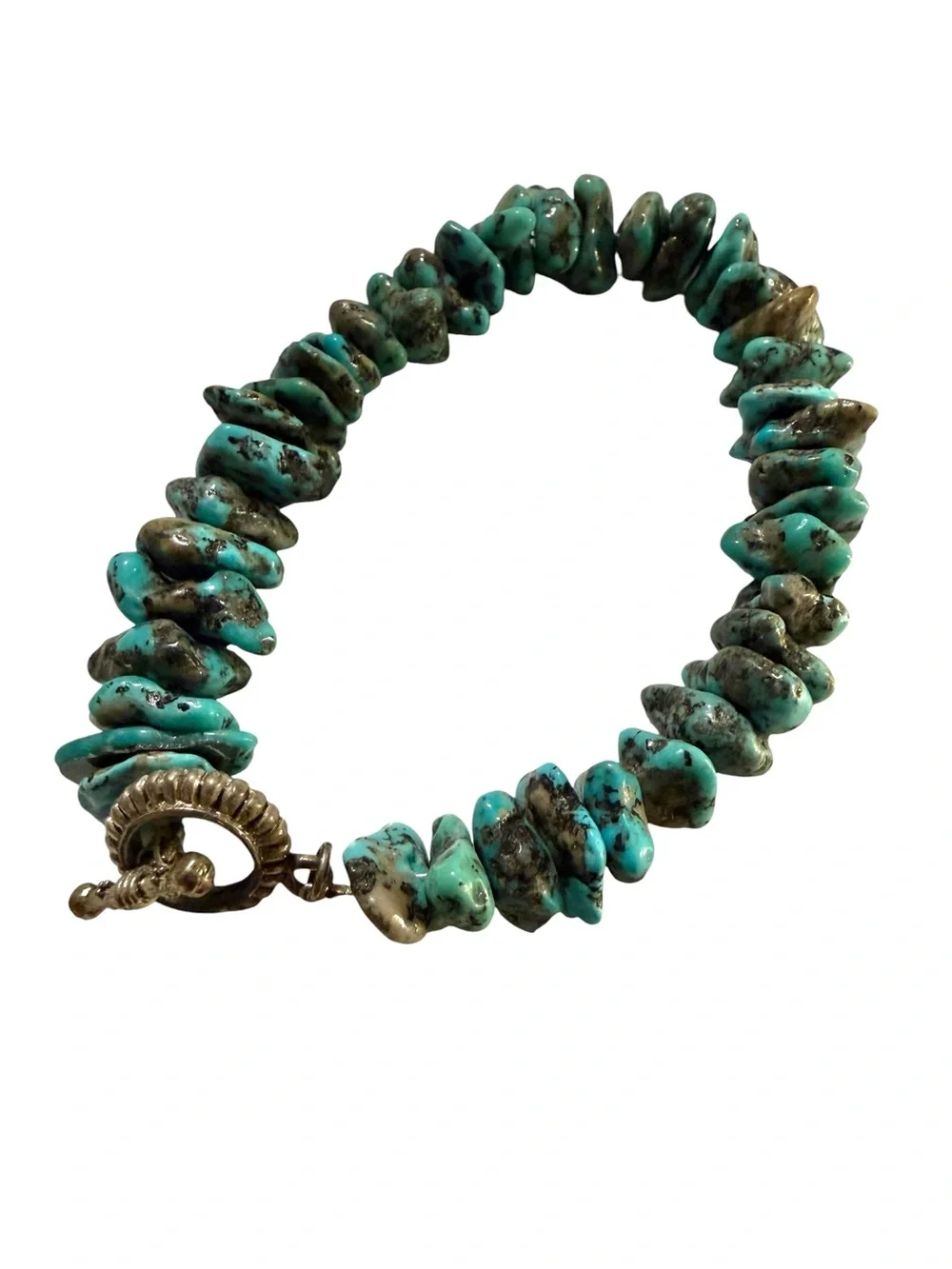 Authentic Turquoise Chip Bracelet with  Toggle Clasp